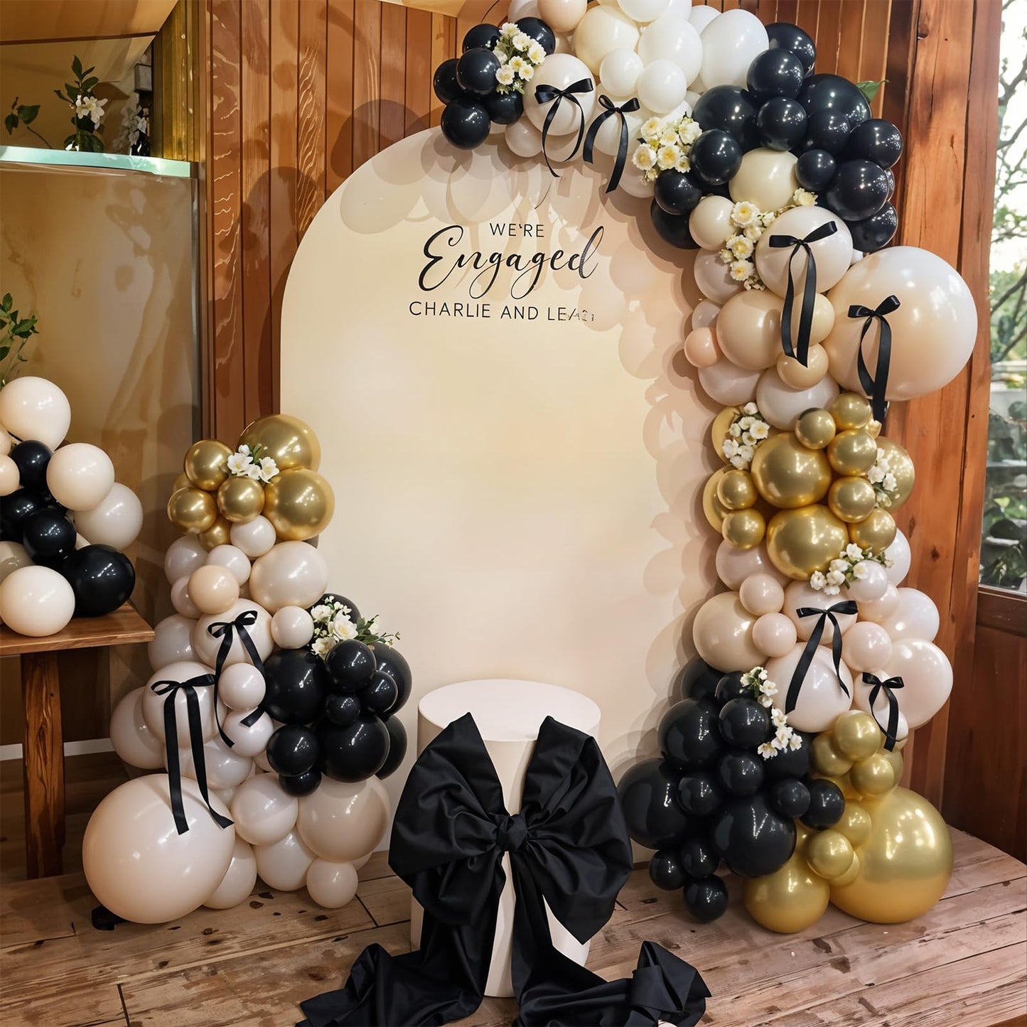 Paeyeq Black and Gold Balloon Arch Kit – Elegant New Year’s Eve & Boho Decor