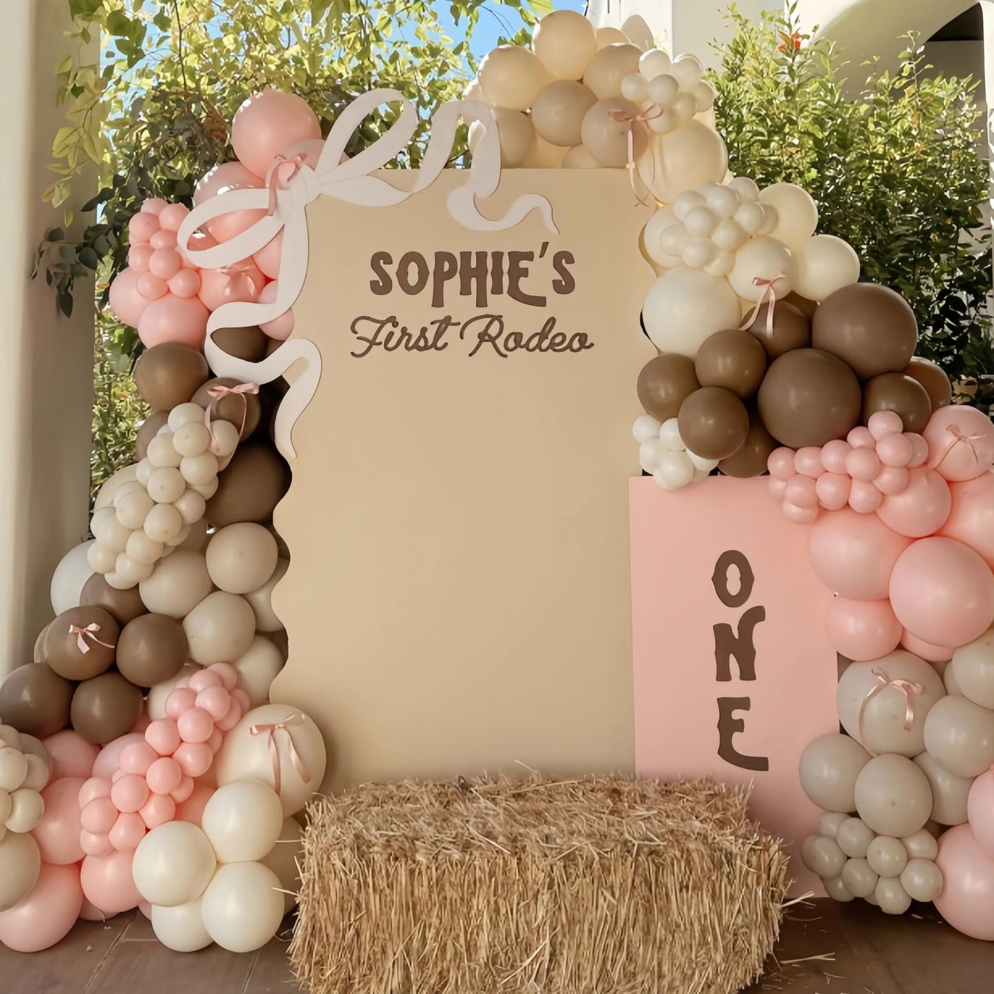 Paayeq Pink Brown Balloon Arch Kit – Dusty Pink & Brown Boho Cowgirl Decor