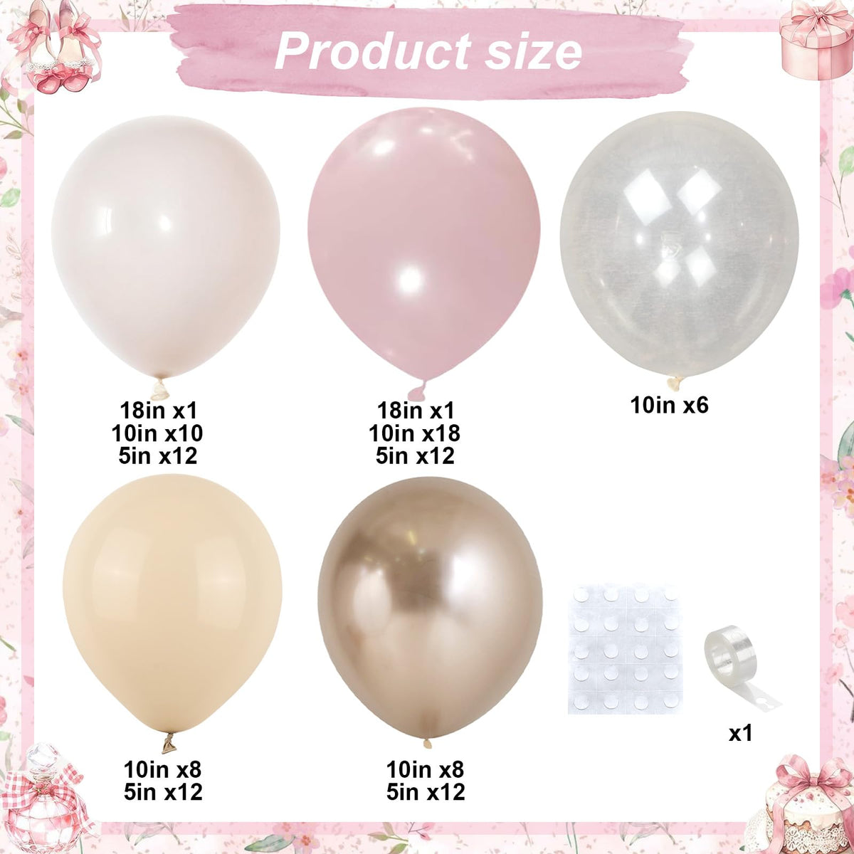 Paeyeq Dusty Pink Balloon Arch Kit – Boho Blush & Champagne Gold Garland