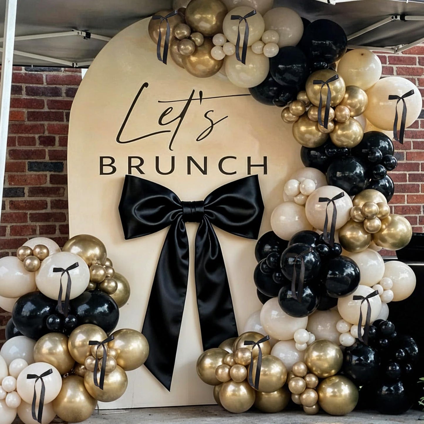 Paeyeq Black and Gold Balloon Arch Kit – Elegant New Year’s Eve & Boho Decor