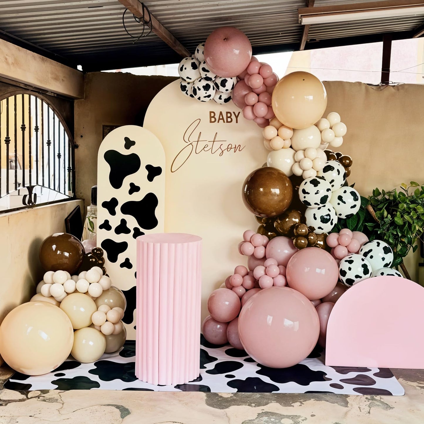 Paayeq Pink Brown Balloon Arch Kit – Dusty Pink & Brown Boho Cowgirl Decor