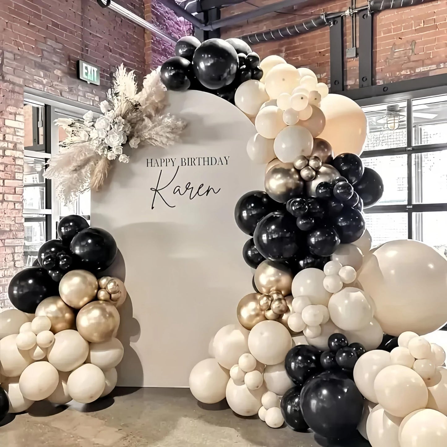 Paeyeq Black and Gold Balloon Arch Kit – Elegant New Year’s Eve & Boho Decor