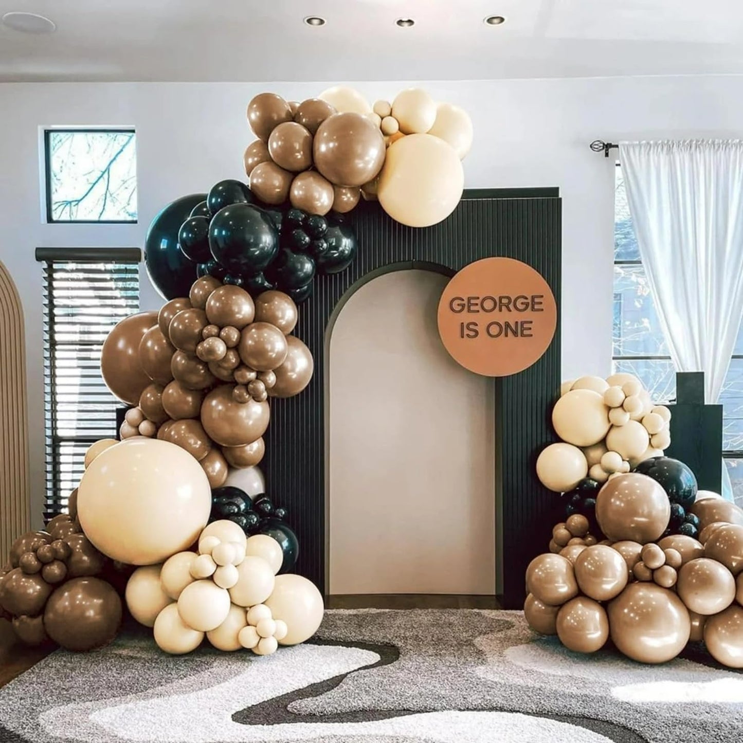 Paayeq Brown & Black Balloon Arch Garland Kit — Western Cowboy Party Decor (92 Latex Balloons)