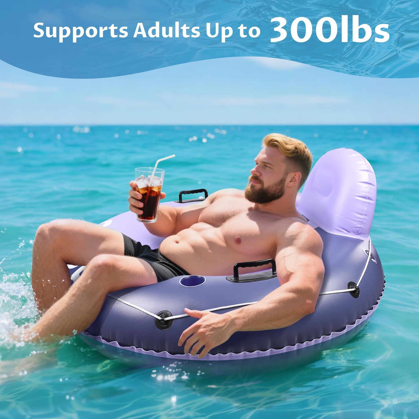 Pafolo River Tubes – 53” Heavy-Duty Inflatable Float for Calm Waters