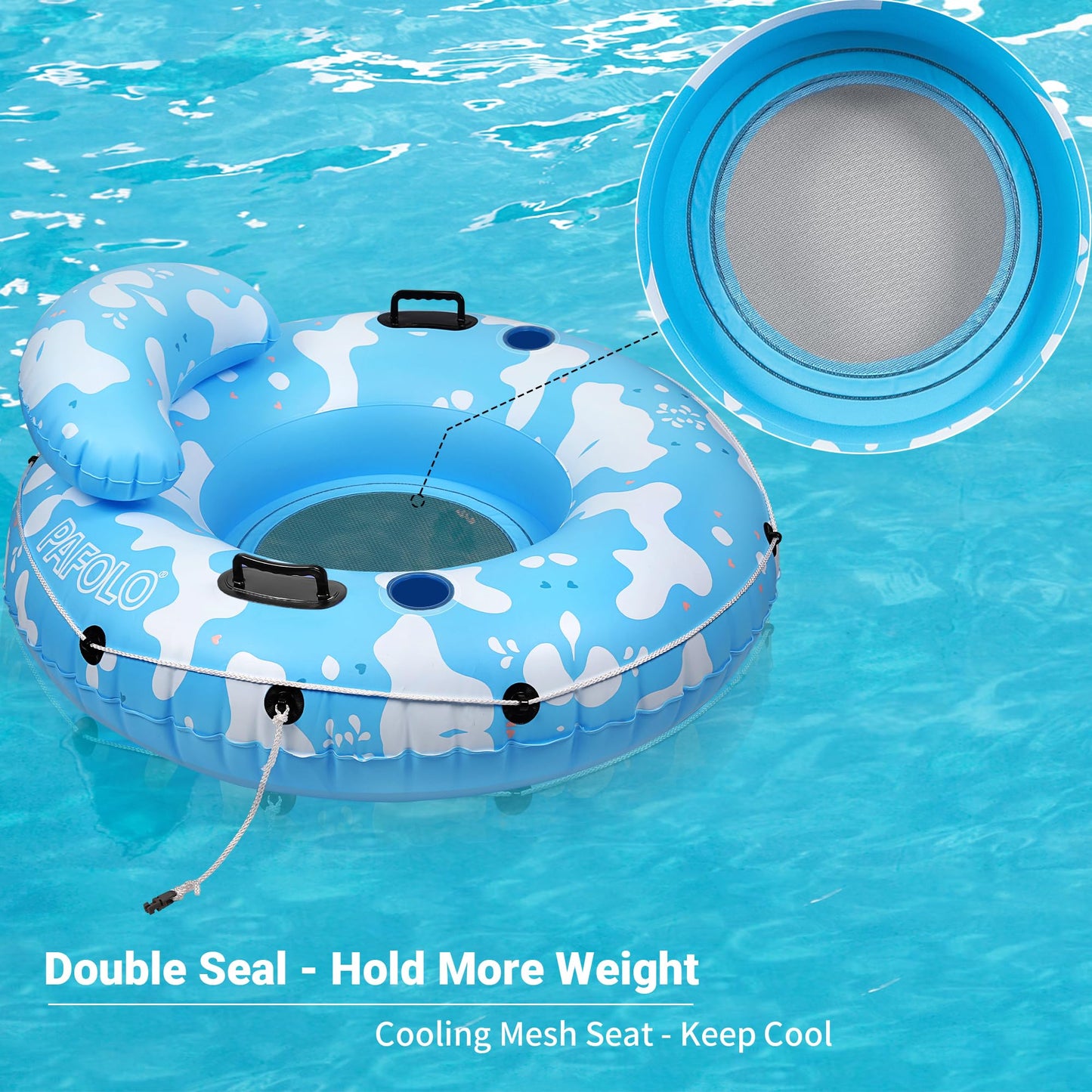 Pafolo 53-inch River Tubes: Heavy-Duty Inflatable Float for Beach, Lake & River