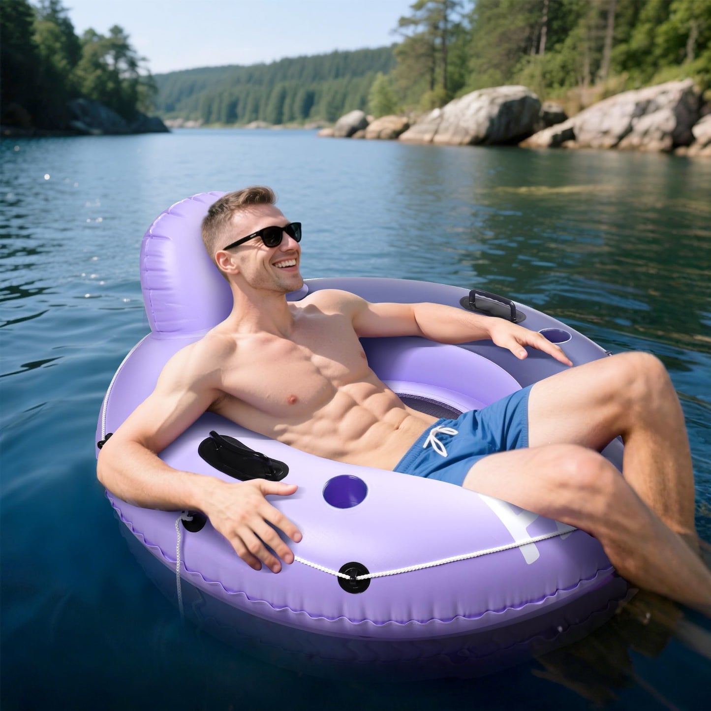 Pafolo River Tubes – 53” Heavy-Duty Inflatable Float for Calm Waters