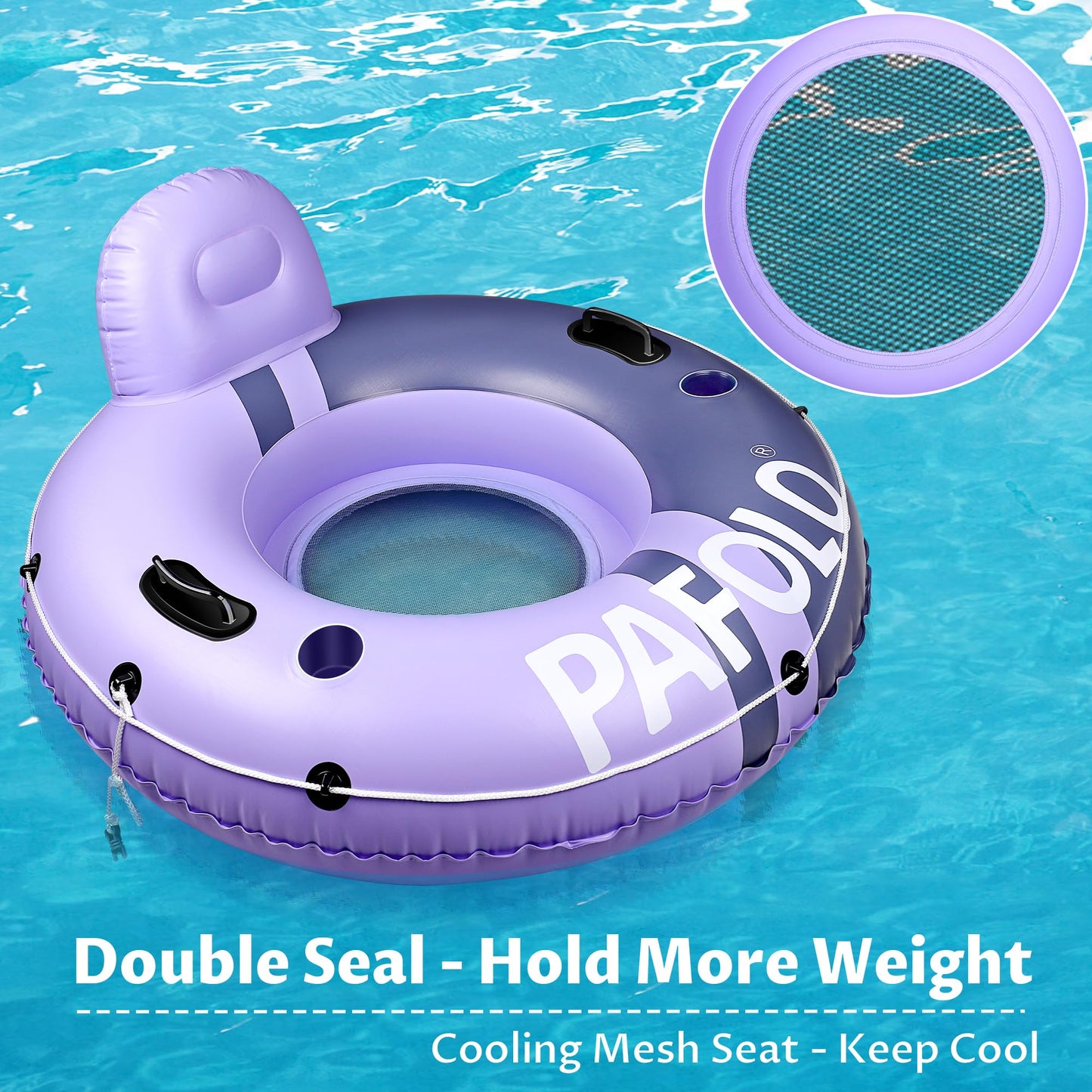 Pafolo River Tubes – 53” Heavy-Duty Inflatable Float for Calm Waters