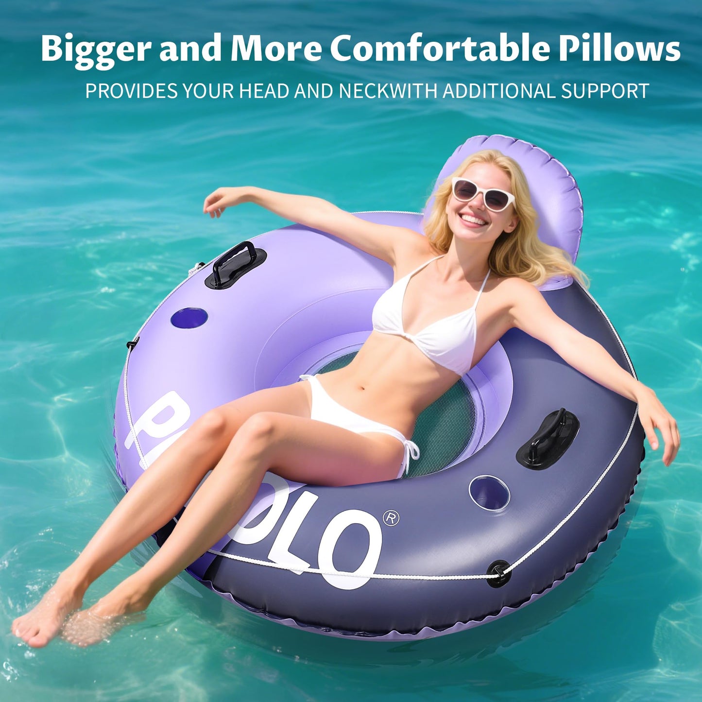 Pafolo River Tubes – 53” Heavy-Duty Inflatable Float for Calm Waters