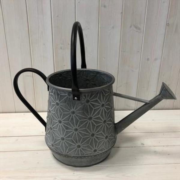 Embossed Daisy Design Watering Can with Tapered Base