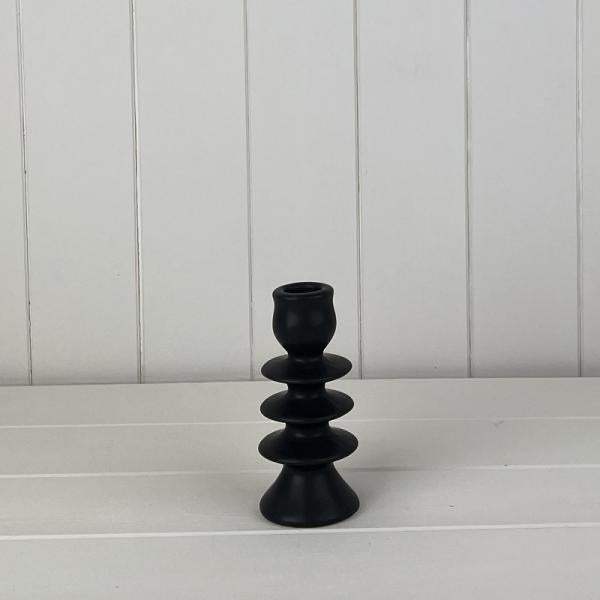 Small Black Ceramic Candle Holder