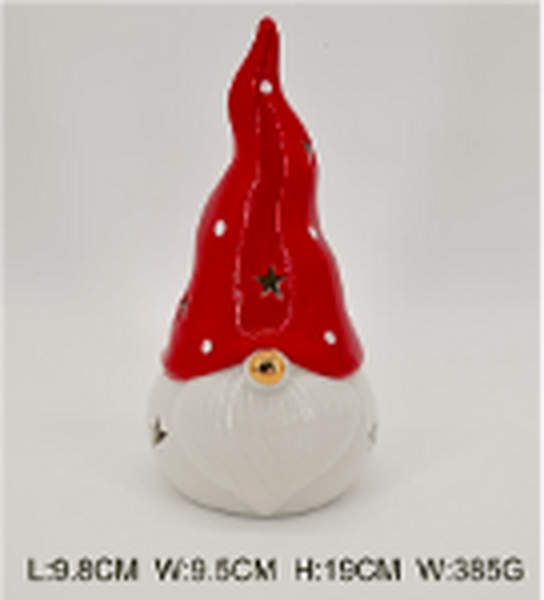 Large LED Traditional Red Ceramic Gonk