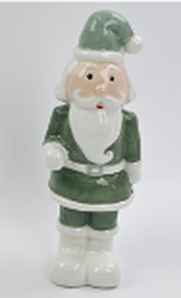 Nordic Green Santa Ornament