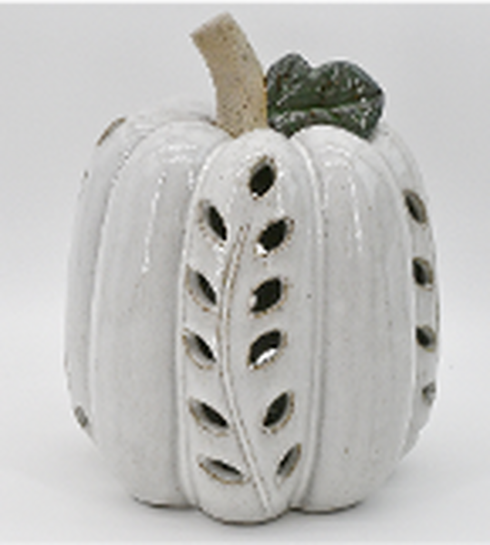 LED Pumpkin with Open Leaf detail