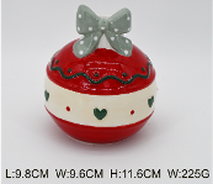 Red Candle Holder with Bow