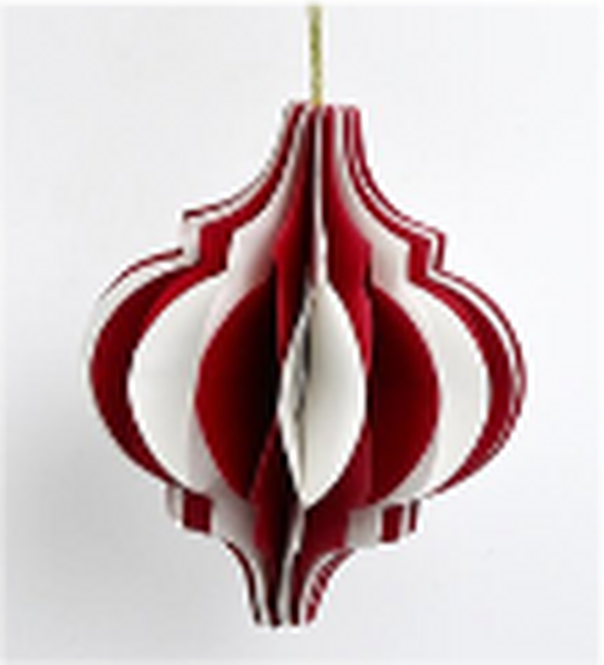 Red and White Candy Stripe Bauble