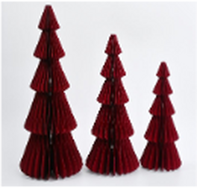 Set of 3 Red Standing Trees