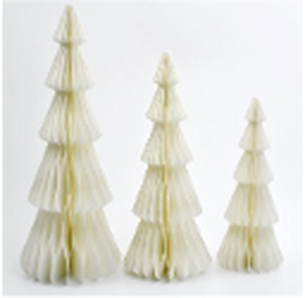 Set of 3 White Standing Trees