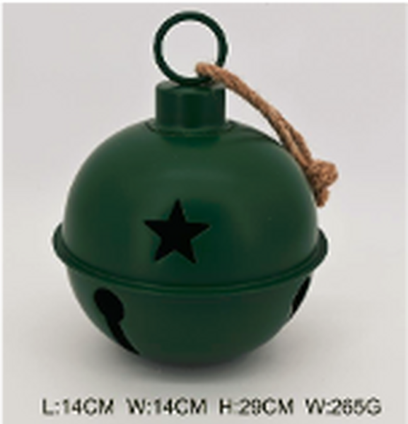Hanging Green Bell with Cutout Detail