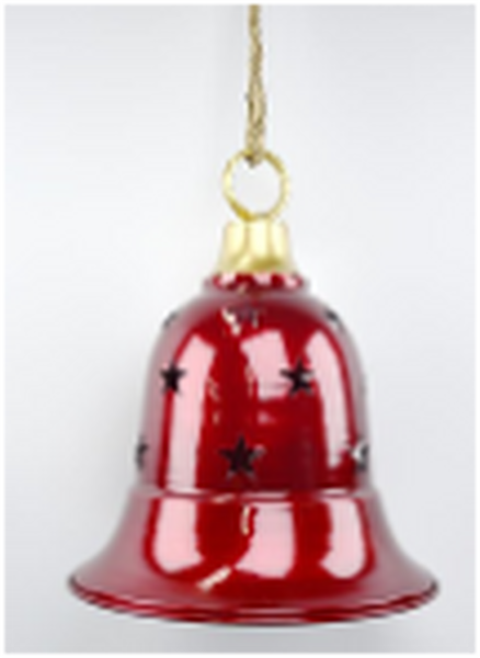 Glossy Red Metal Bell with Cutout Detail Large