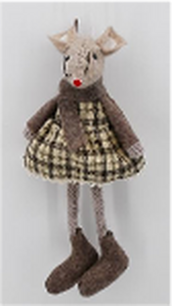 Fabric Hanging Mouse in Brown Outfit