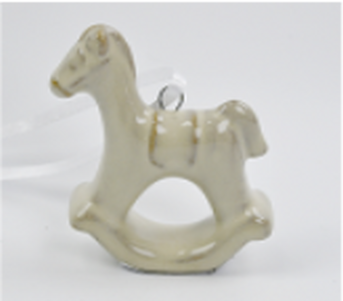 Hanging Ceramic Beige Rocking Horse
