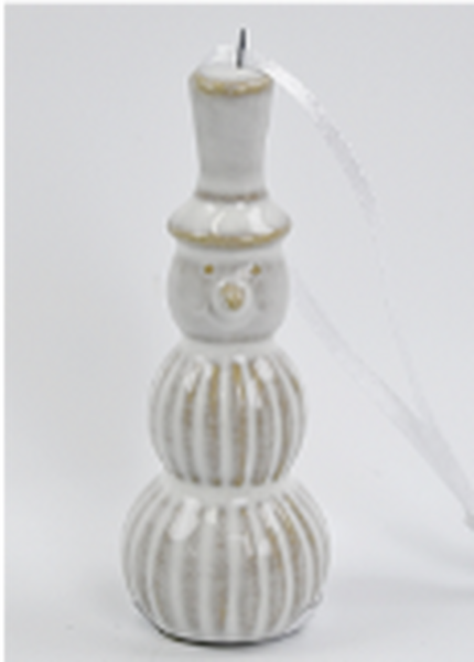 Hanging Ceramic Natural Snowman