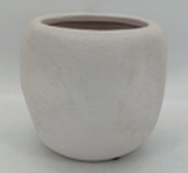 White Textured Stone Plant Pot 16cm x 16cm x 14.5cm