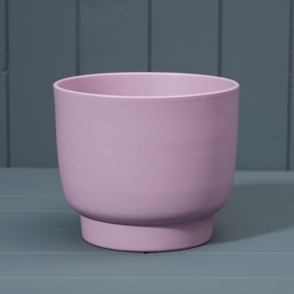 (690 17 187) Matt Lavender Footed Griebling Ceramic Pot D17cm