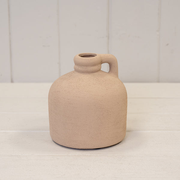 Tan Textured Small Vase 10cm x 10cm x 11cm