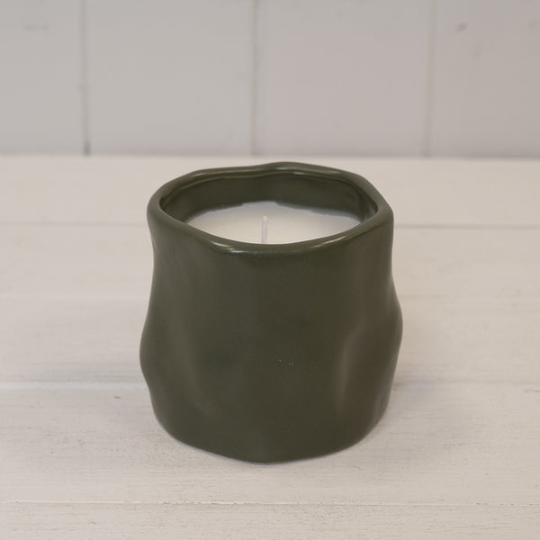 Forrest Green Sculpted Candle.