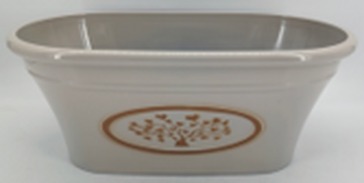 Cream Round Love Heart Tree Trough Recycled Plastic Planter TD38x21cm 7.7LTR