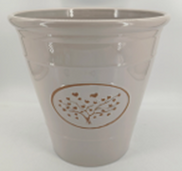Cream Round Love Heart Tree Recycled Plastic Planter D30cm 13LTR Weight 690g