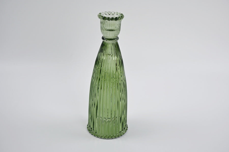Vintage Green Candle Holder Tall