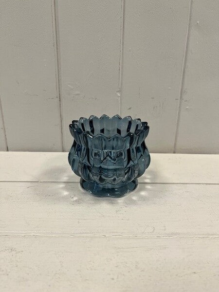 Blue Decorative Tealight Holder 9cm x 9cm x 7.3cm