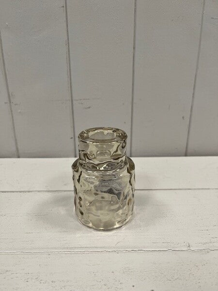Large Smokey Brown Textured Candle Holder 6cm x 6cm x 8.3