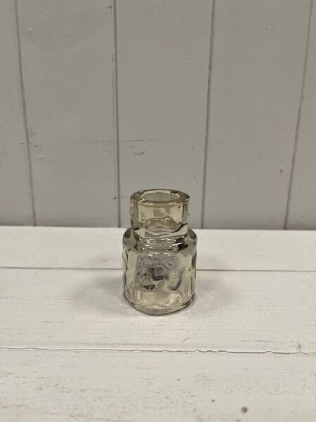 Small Smokey Brown Textured Candle Holder 4.8cm x 4.8cm x 6.8cm