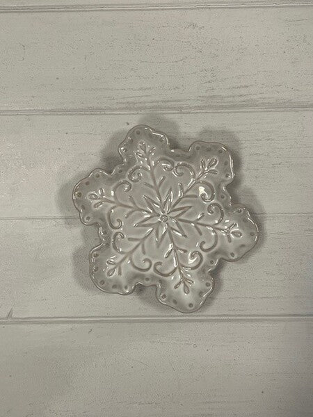 Ceramic Natural Snowflake Plate Small