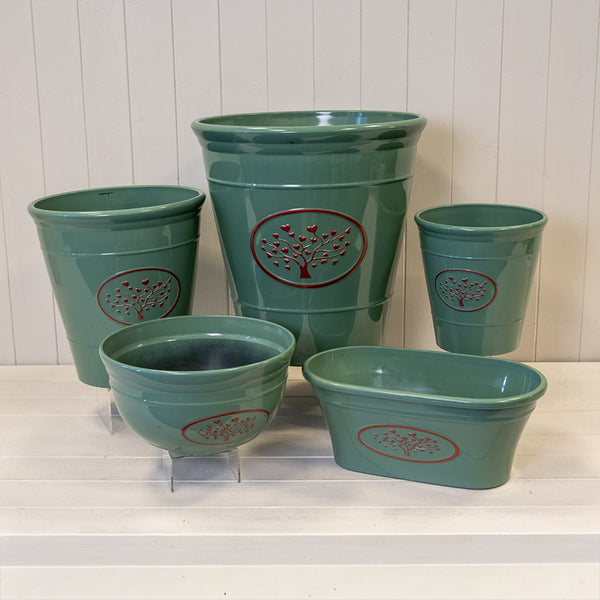 Green Round Love Heart Tree Recycled Plastic Planter TD30cm