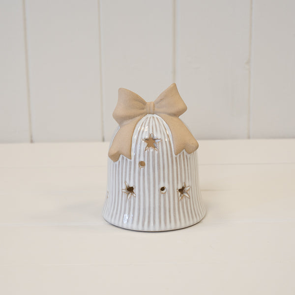 LED Ceramic Christmas Bell with Bow