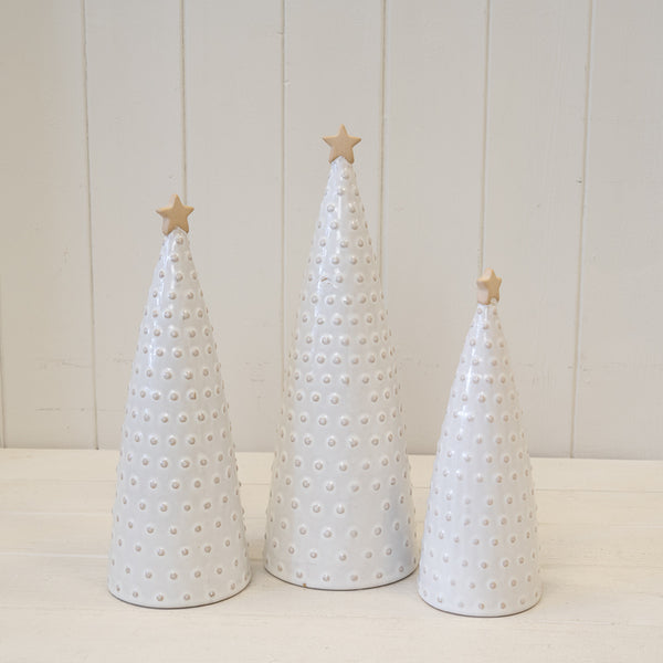 Large Stoneglazed Bobbin Tree with Gold Star