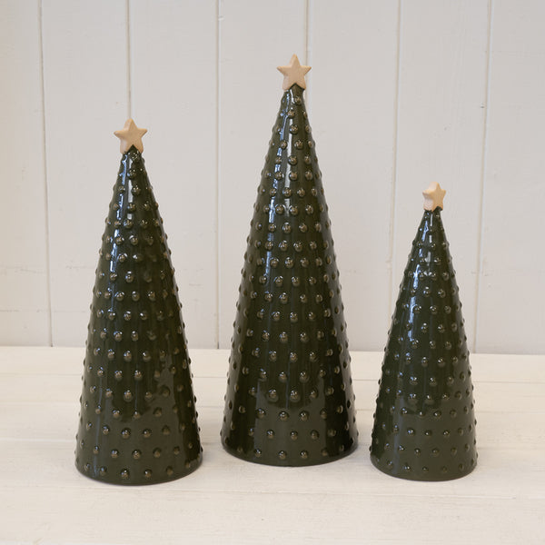 Ceramic Green Pimpled Christmas Tree Medium