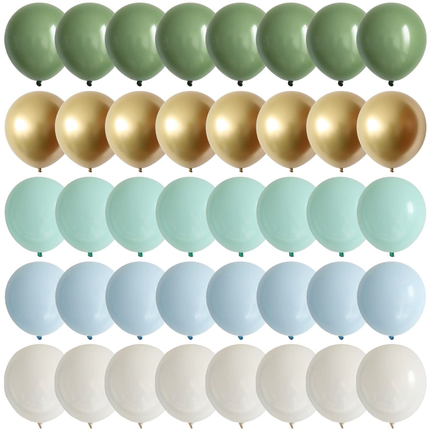 Pagicoday 60-Pack Matte Sage Green & Pastel Balloons — Neutral Baby Shower, Engagement & Wedding Decor, 10in