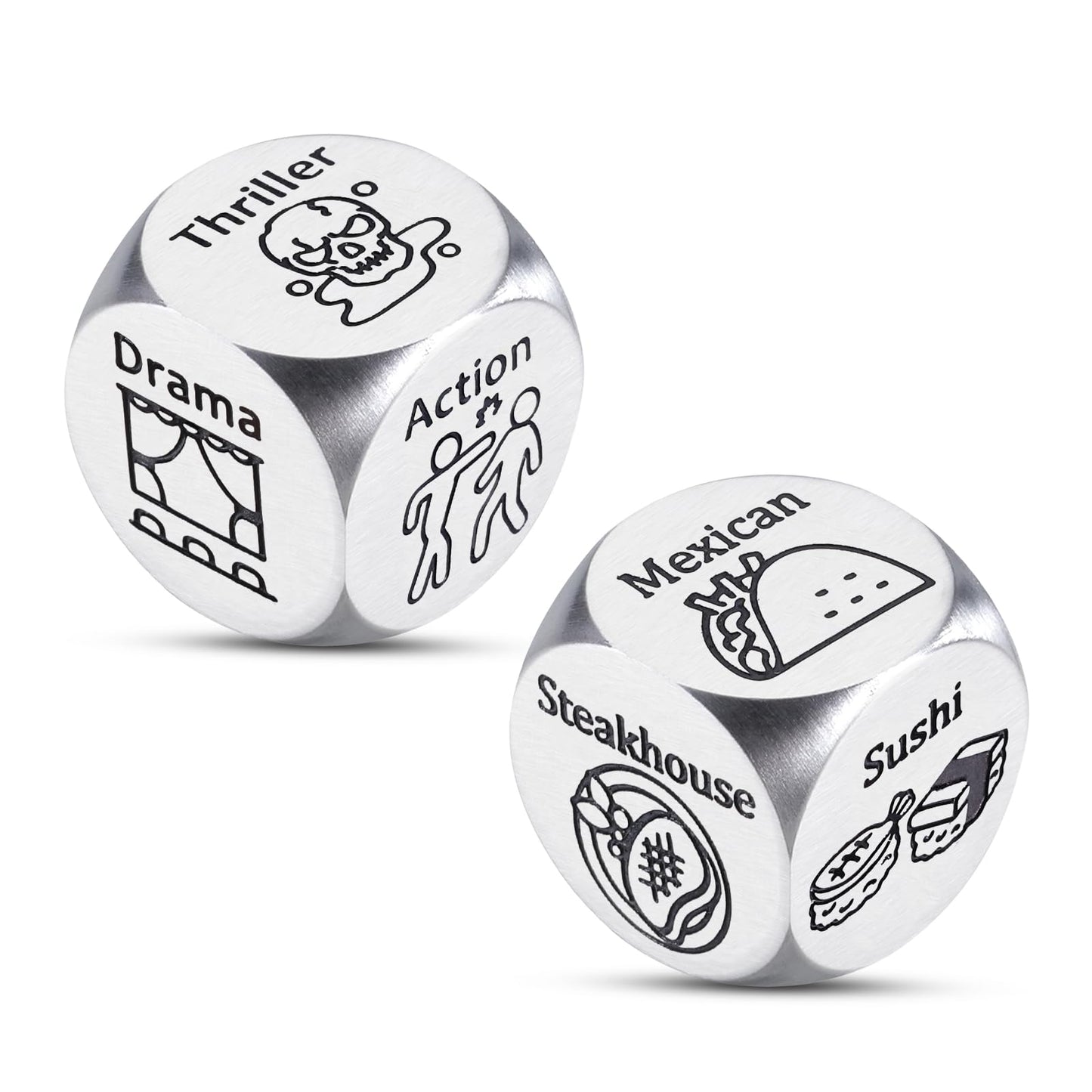 Paginafr 2PCS Food & Movie Decision Dices – Date Night & Gift Idea