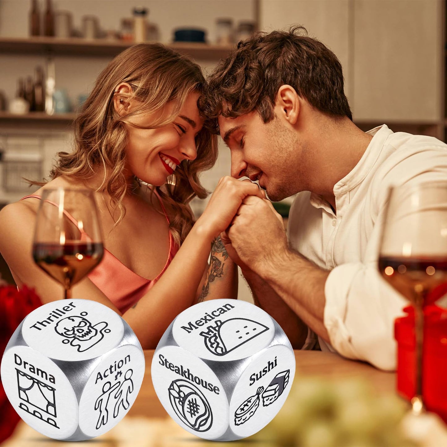 Paginafr 2PCS Food & Movie Decision Dices – Date Night & Gift Idea