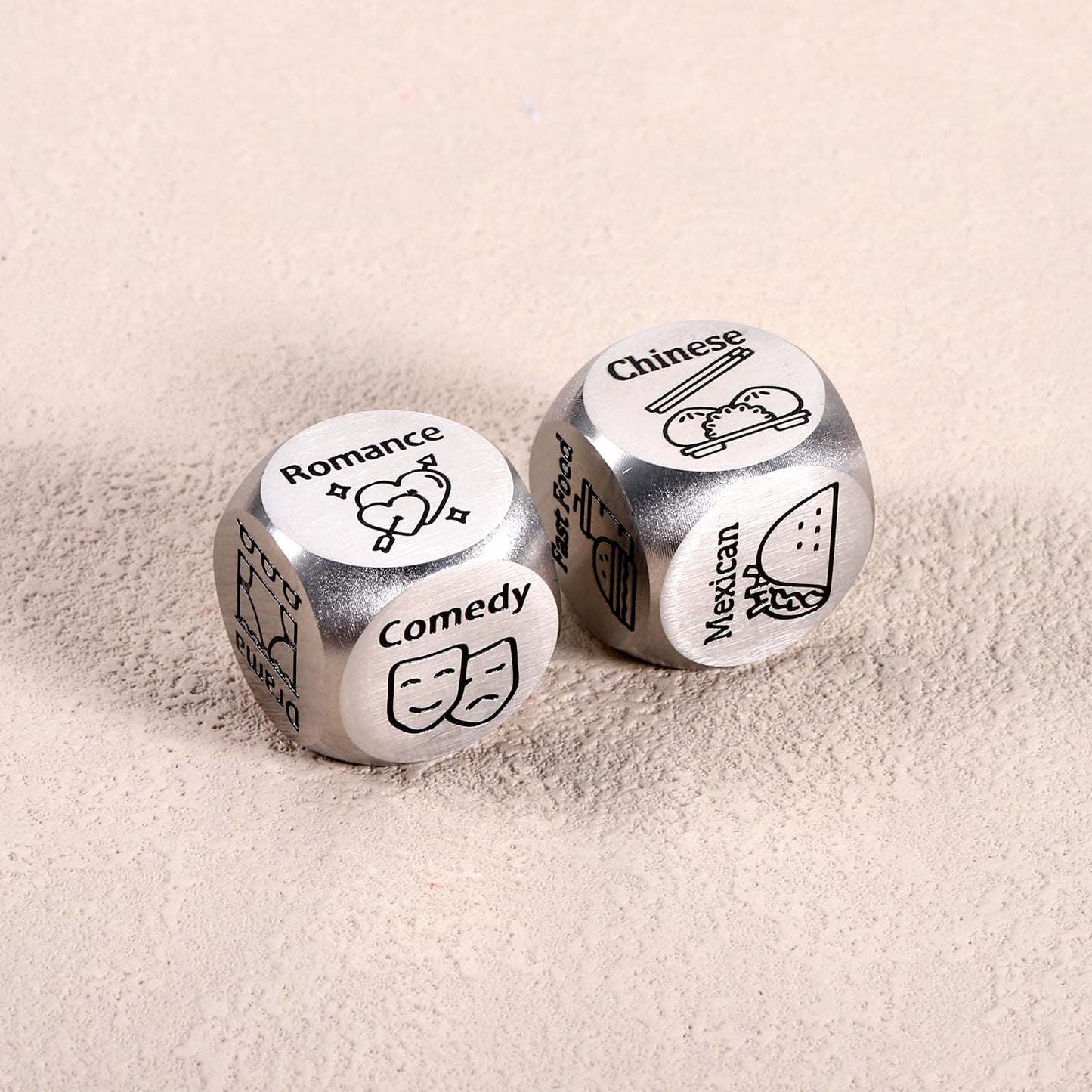 Paginafr 2PCS Food & Movie Decision Dices – Date Night & Gift Idea