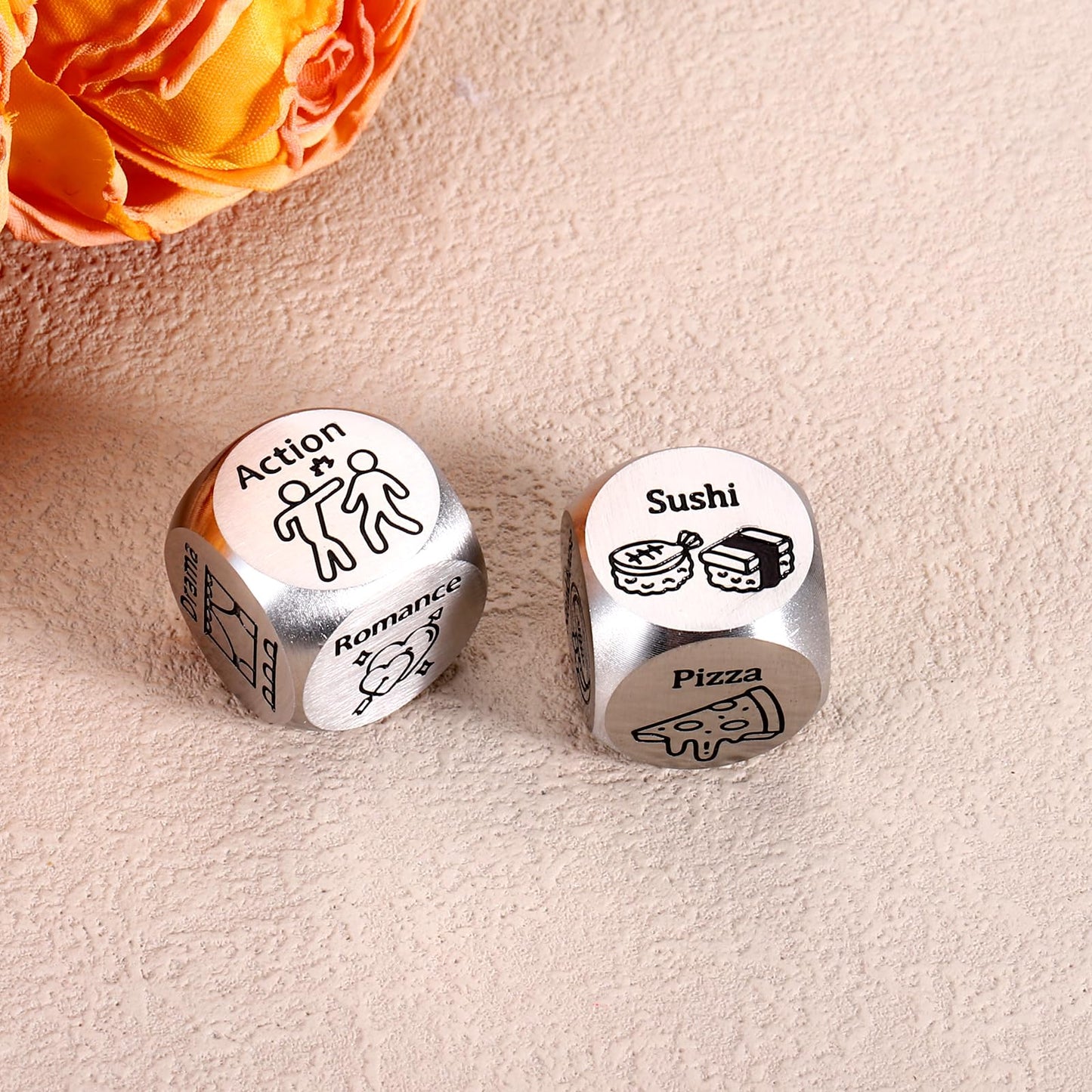 Paginafr 2PCS Food & Movie Decision Dices – Date Night & Gift Idea