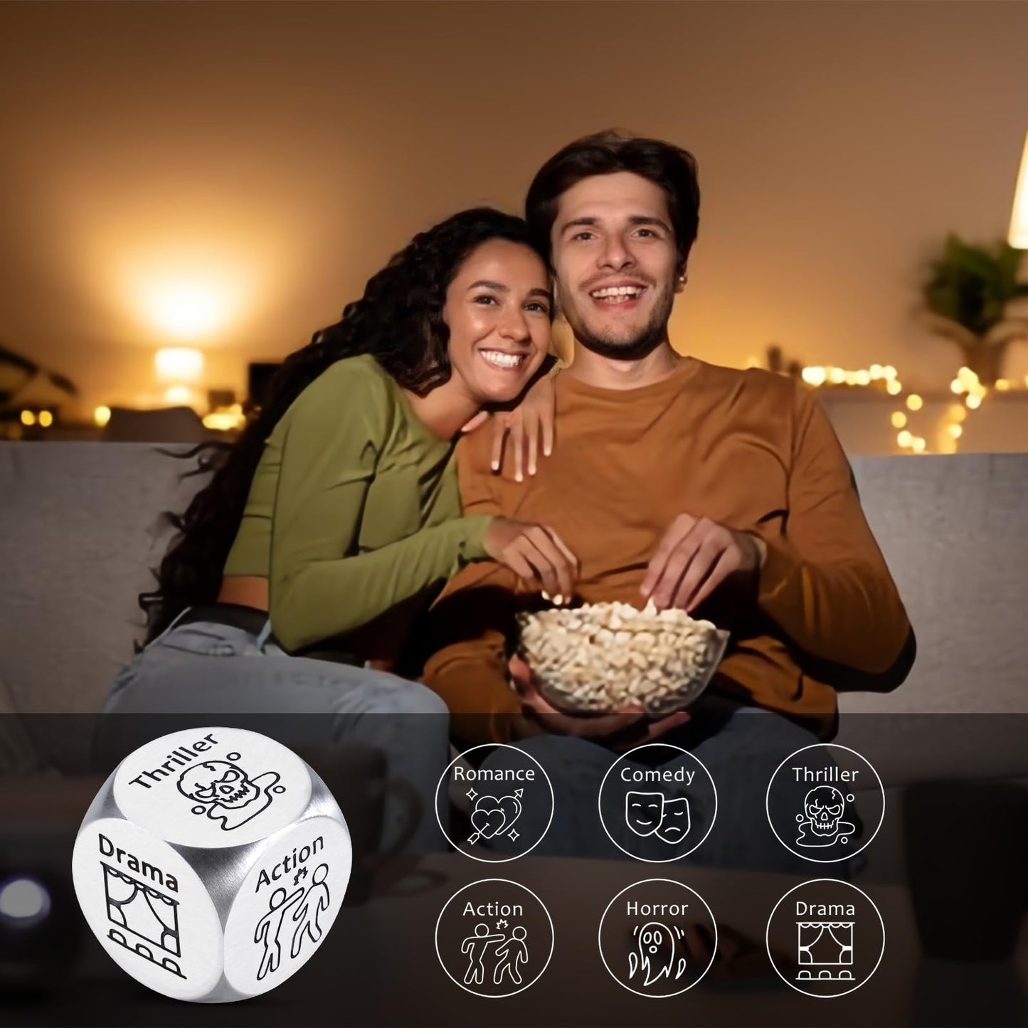 Paginafr 2PCS Food & Movie Decision Dices – Date Night & Gift Idea