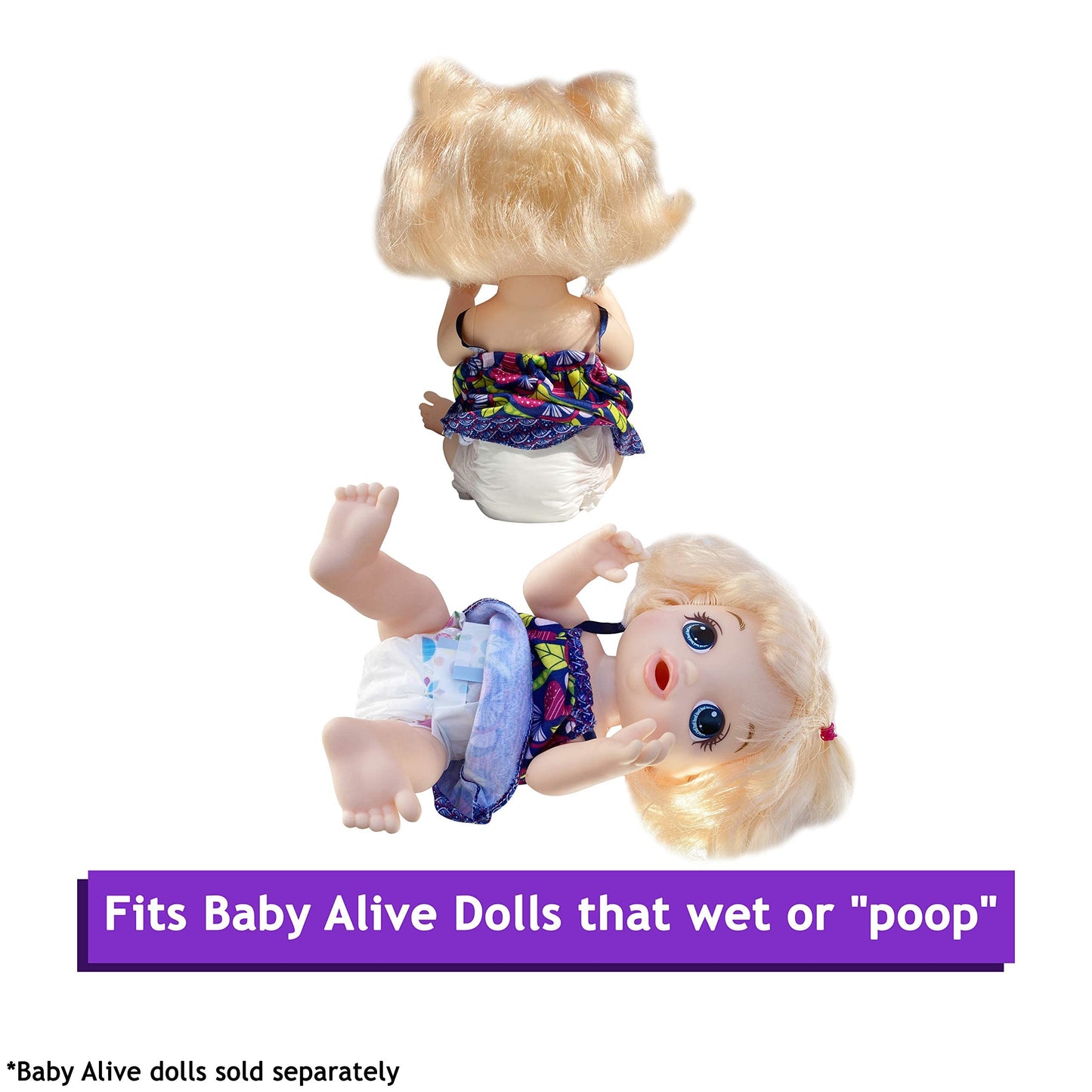 Pail Buddies Doll Diapers Refill 32 Count for Baby Alive 10–14 Inch Dolls