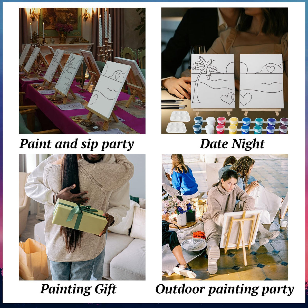 PAILIM 8x10 Couples Painting Kit – Sip & Paint at Home Date Night