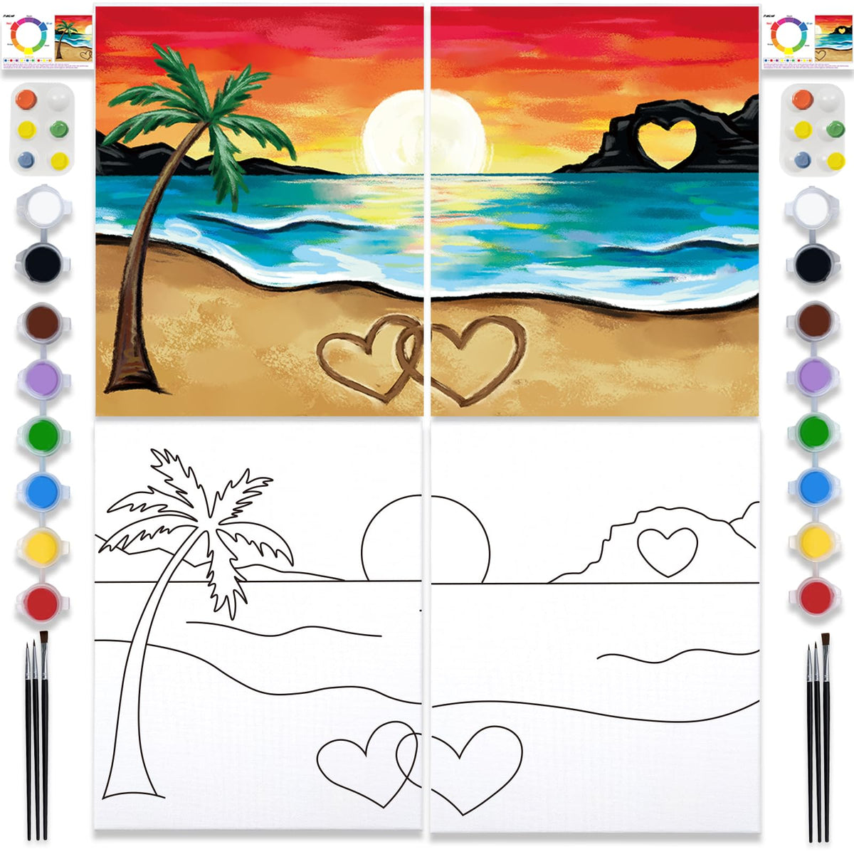PAILIM 8x10 Couples Painting Kit – Sip & Paint at Home Date Night